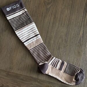 Figs Striped Socks - Brown,tan&white